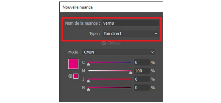 2ème étape pour ajouter du vernis à votre fichier Ajouter une couleur vernis à votre image
