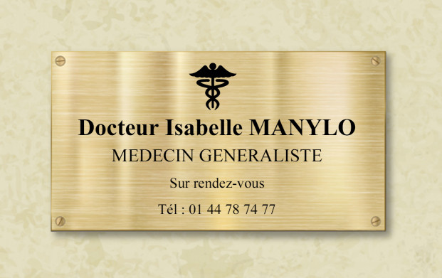 Personnaliser votre plaque professionnelle avec vos coordonnées pour que vos clients vous trouvent plus facilement