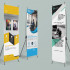 Kakemono en X-banner proposant deux formats, 60 x 160 cm ou 80 x 180 cm.