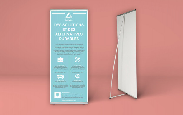 L’impression de votre L-Banner pour des événements comme des salons et des séminaires, comme à l’occasion d’opérations promotionnelles et commerciales.