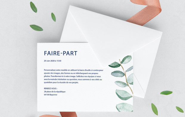 Faire-part personnalisable, idéal pour annoncer un événement !