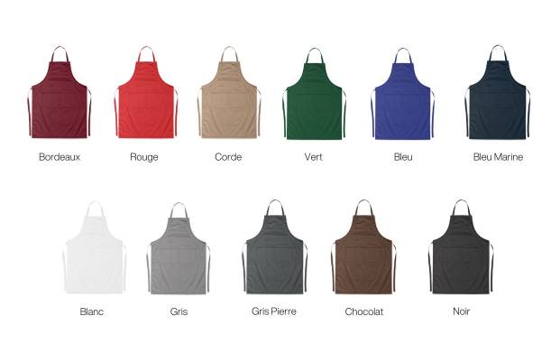 Tablier couleur personnalisable Mettez de la couleur en cuisine avec notre tablier couleur personnalisable à votre marque