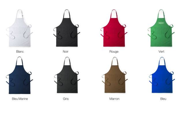Tablier éco couleur personnalisable Faites rimer couleur et écoresponsabilité avec notre tablier éco couleur personnalisable
