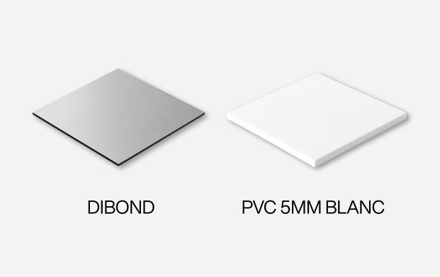 Optez pour une signalétique professionnelle et qualitative avec nos enseignes murales imprimées sur Dibond ou PVC.