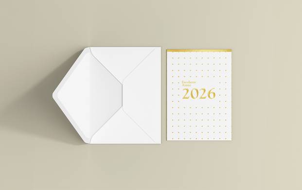 Découvrez les cartes de vœux avec finitions or haut de gamme