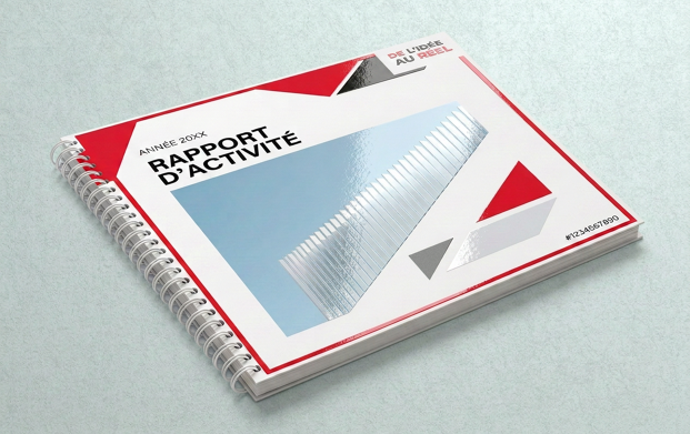 Dossier rapport premium imprimé avec finitions haut de gamme, couverture personnalisée et reliure de qualité professionnelle. Idéal pour la présentation de rapports annuels, documents institutionnels, mémoires, dossiers d'entreprise et supports de communication premium.