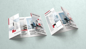 Dépliant classique personnalisé imprimé en couleur ou en noir et blanc, présentant un support de communication professionnel plié pour mettre en valeur une entreprise, des produits ou des services.