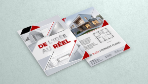 Flyer premium personnalisé avec finition haut de gamme, pelliculage, vernis sélectif ou 3D ou encore dorure or ou argent, conçu pour une communication professionnelle élégante et impactante.