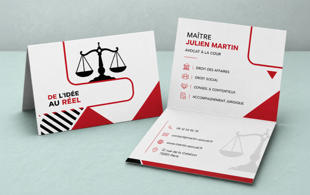 Ajoutez une touche sophistiquée à votre présentation avec notre carte de visite pour avocats.