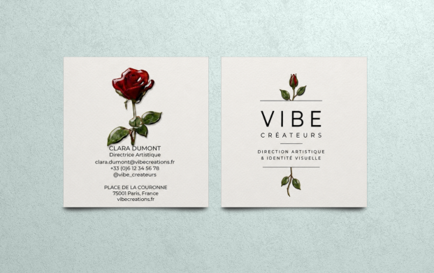 Distinguez vous avec notre carte de visite haut de gamme avec vernis sélectif ou 3D pour un design unique et une mise en valeurs les éléments importants.