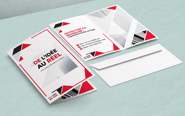 Carte d’invitation classique personnalisée imprimée sur papier de qualité pour annoncer un événement professionnel ou particulier, une réception, une soirée ou une occasion spéciale.