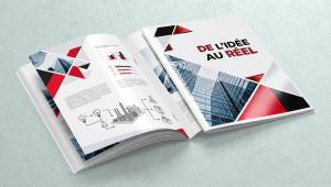 Bilan d'entreprise premium imprimé avec des finitions haut de gamme, comme le pelliculage, le vernis sélectif, le vernis 3D et la dorure or, argent, rouge ou holographique, pour un bilan d'activité élégant et professionnel.