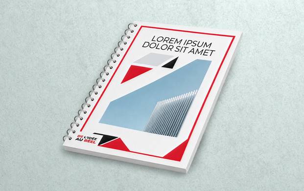 Dossier professionnel avec couverture transparente et reliure spirale