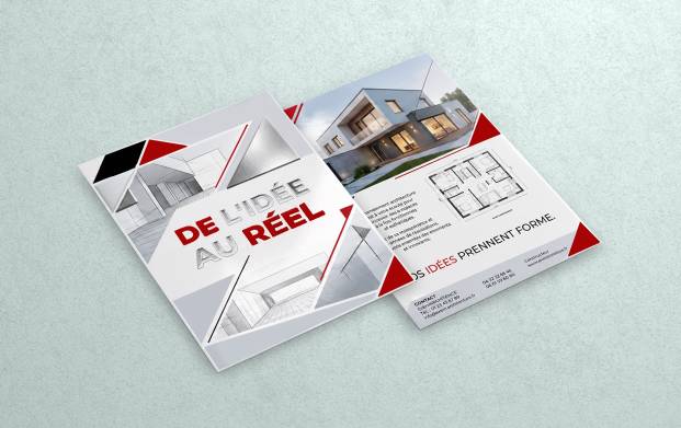 Flyer premium personnalisé avec finition haut de gamme, pelliculage, vernis sélectif ou 3D ou encore dorure or ou argent, conçu pour une communication professionnelle élégante et impactante.