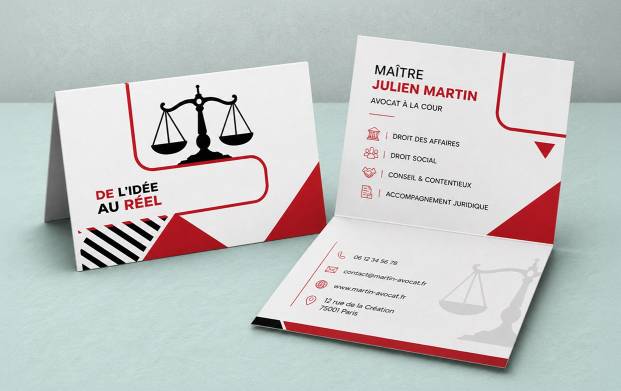 Ajoutez une touche sophistiquée à votre présentation avec notre carte de visite pour avocats.
