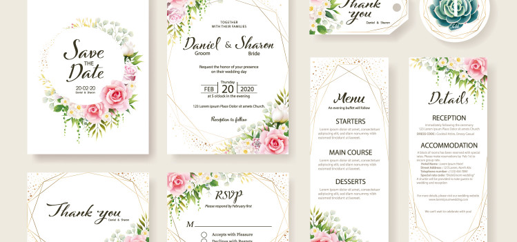 Invitations et faire-parts de mariages élégantes