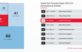 Guide des formats de papier ISO 216 à l'échelle : focus sur les dimensions du format A2 (42 x 59,4 cm) par COPYTOP