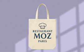 Tote bag avec zone personnalisable de 300x300 mm devant.