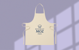 Tablier avec zone personnalisable sur le devant.