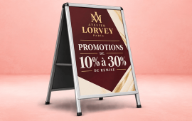 Stop trottoir personnalisé pour annoncer vos soldes, promotions et offres commerciales