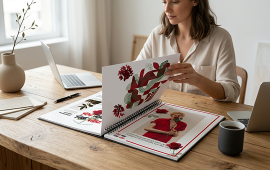 Personnalisez l'impression de votre portfolio avec des papiers brillants, satinés ou mats, des reliures  métalliques rouge, bleu, noir, blanc ou argent et profitez de notre service express et de nos finitions premiums tel que le pelliculage, le vernis sélectif ou 3D ou encore la dorure or, argent, rouge ou holographique.