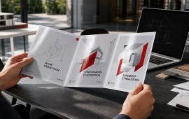 Plaquette commerciale personnalisée imprimée pour présenter une entreprise, ses produits ou ses services et valoriser sa communication auprès de ses clients et prospects.